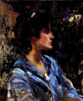 Young Woman In Blue